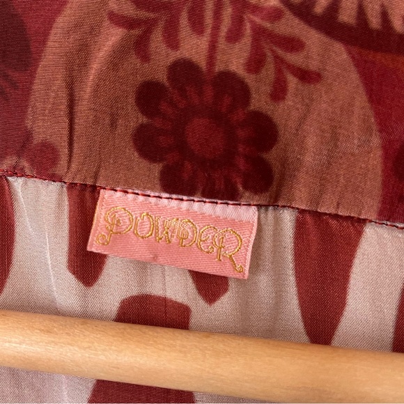 Powder Scandinavian Flora Kimono Jacket in a terracotta colorway - Picture 3 of 9